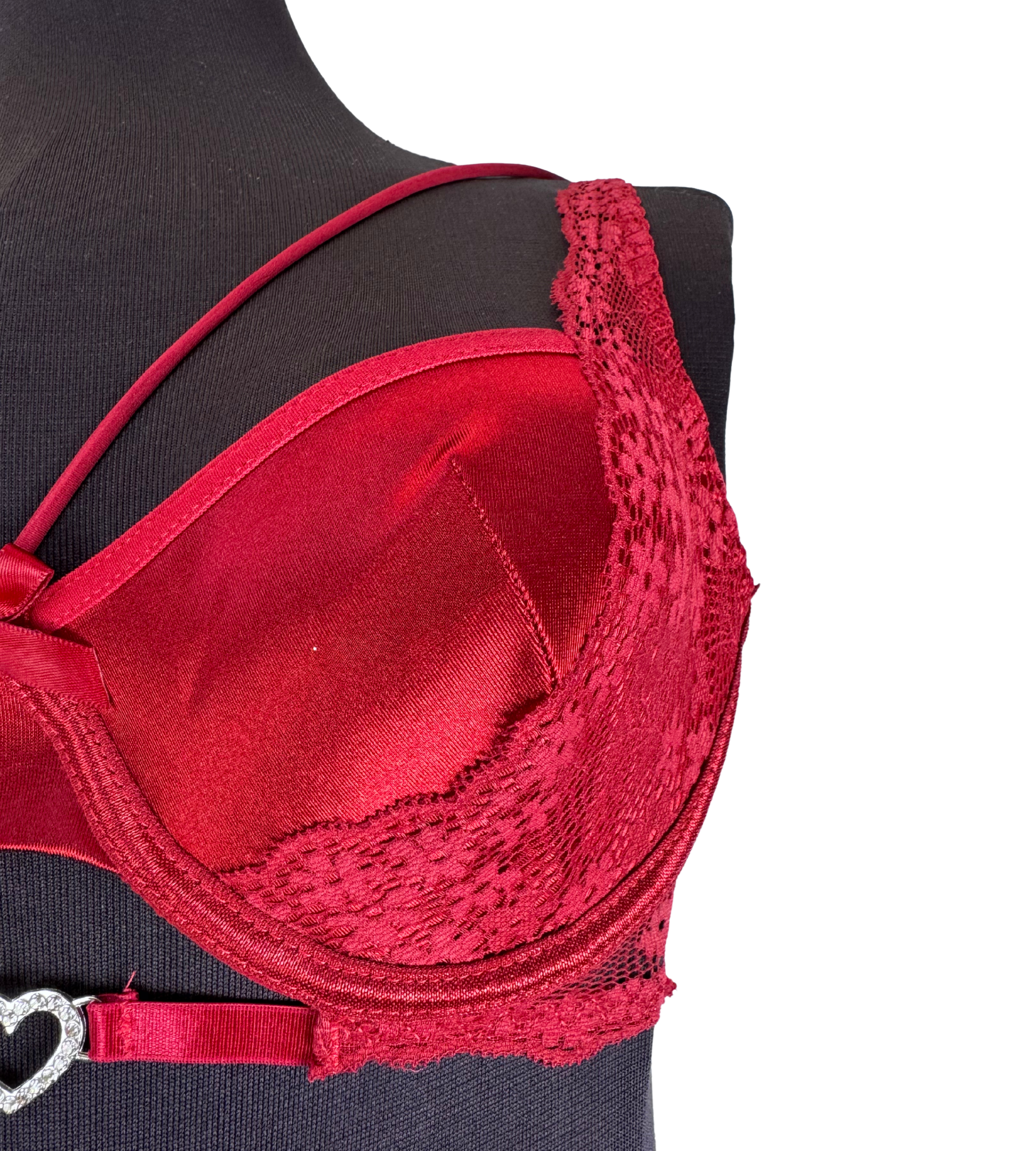 Red silk lingerie set