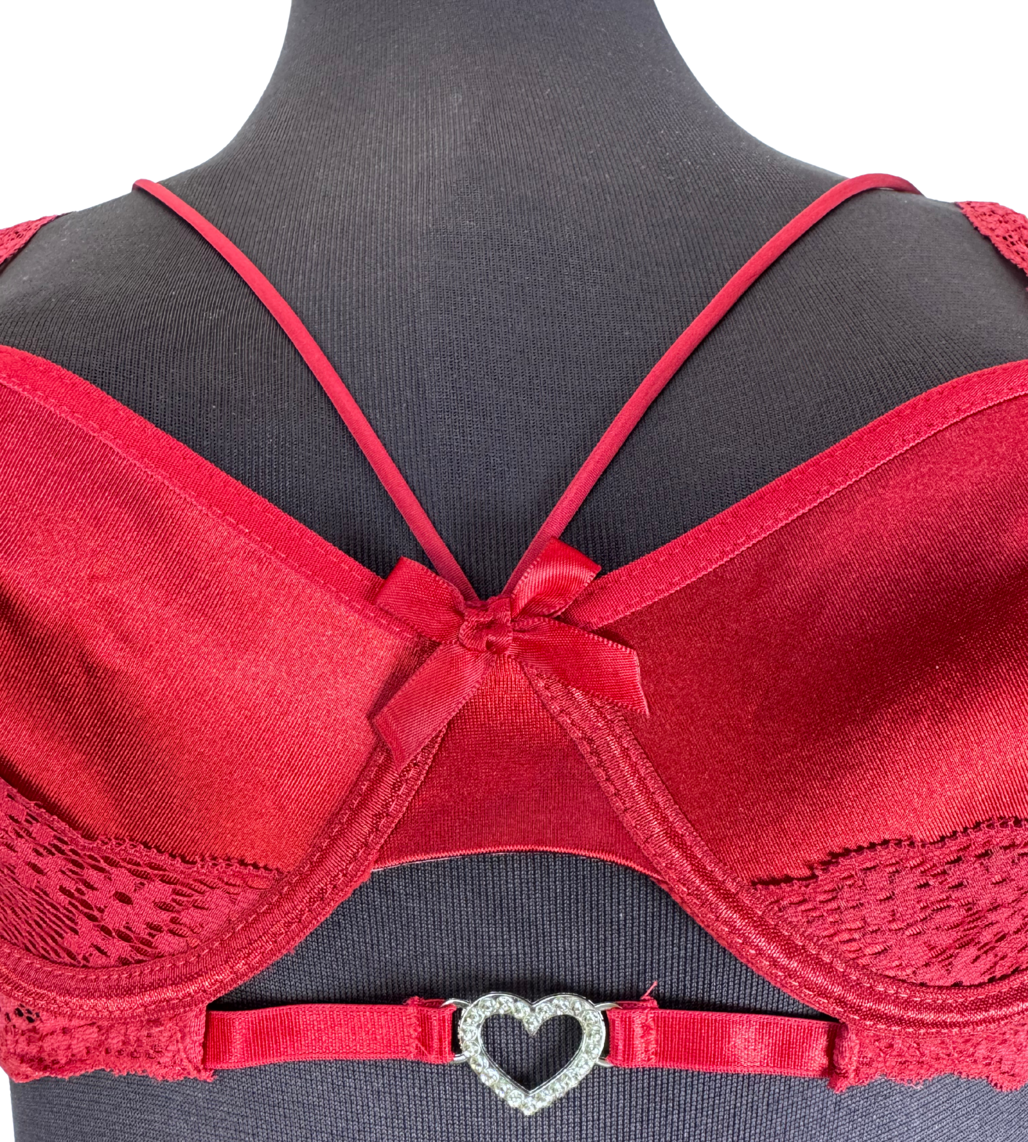 Red silk lingerie set