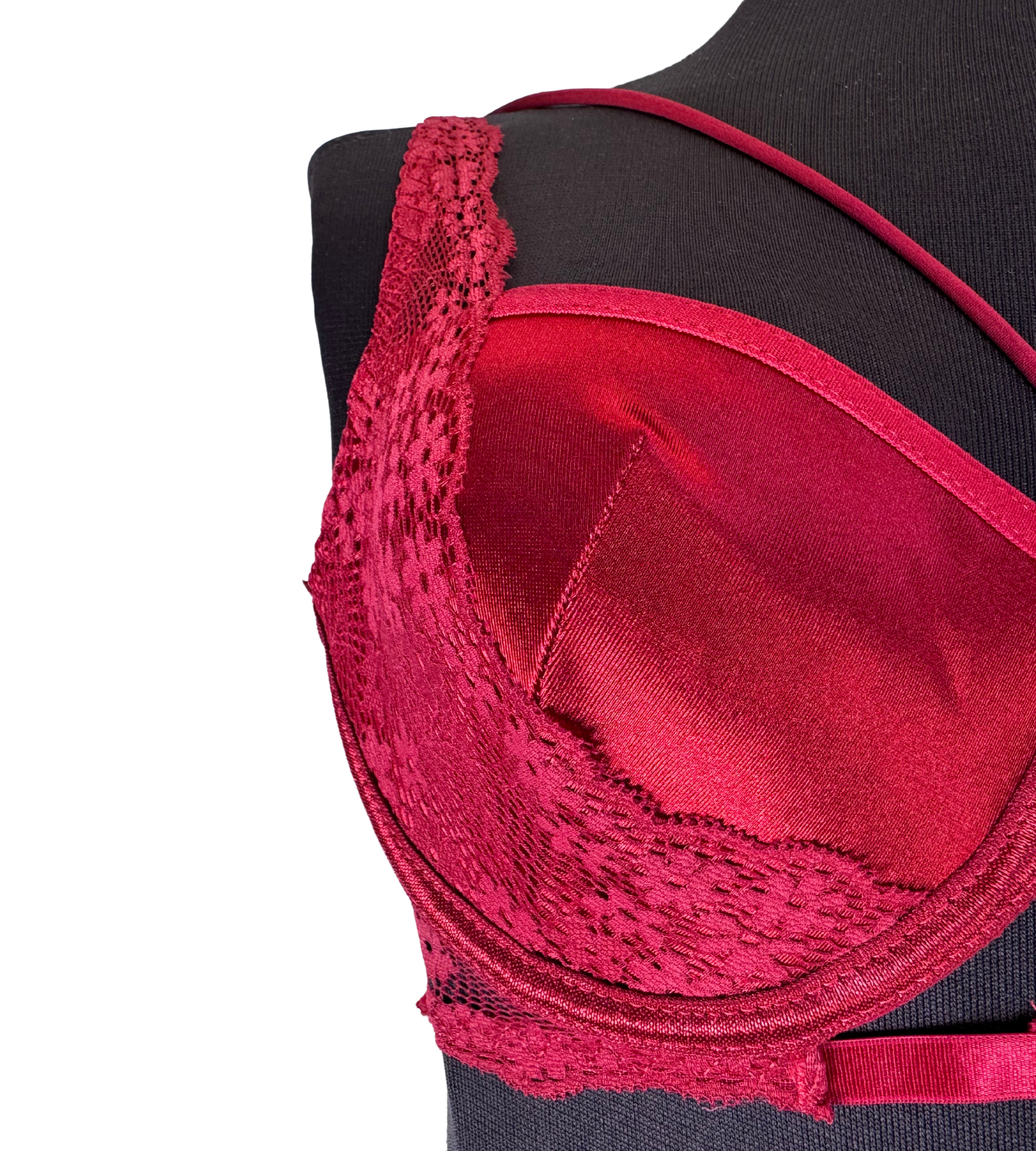 Red silk lingerie set