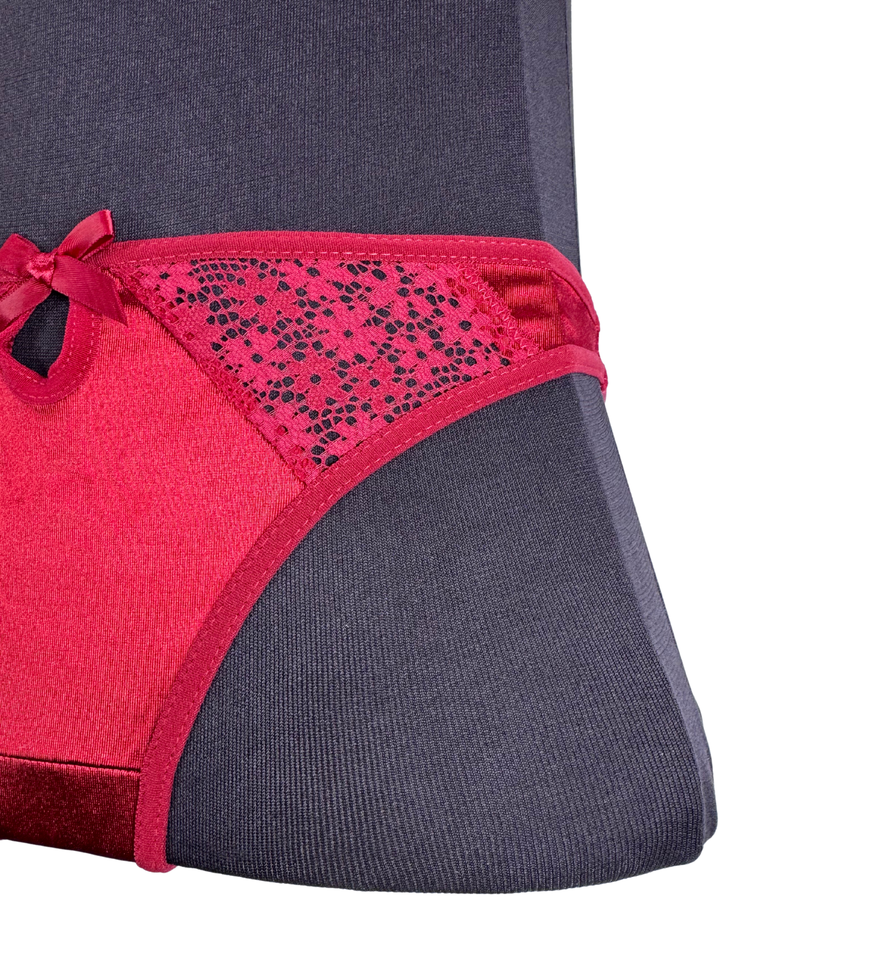 Red silk lingerie set