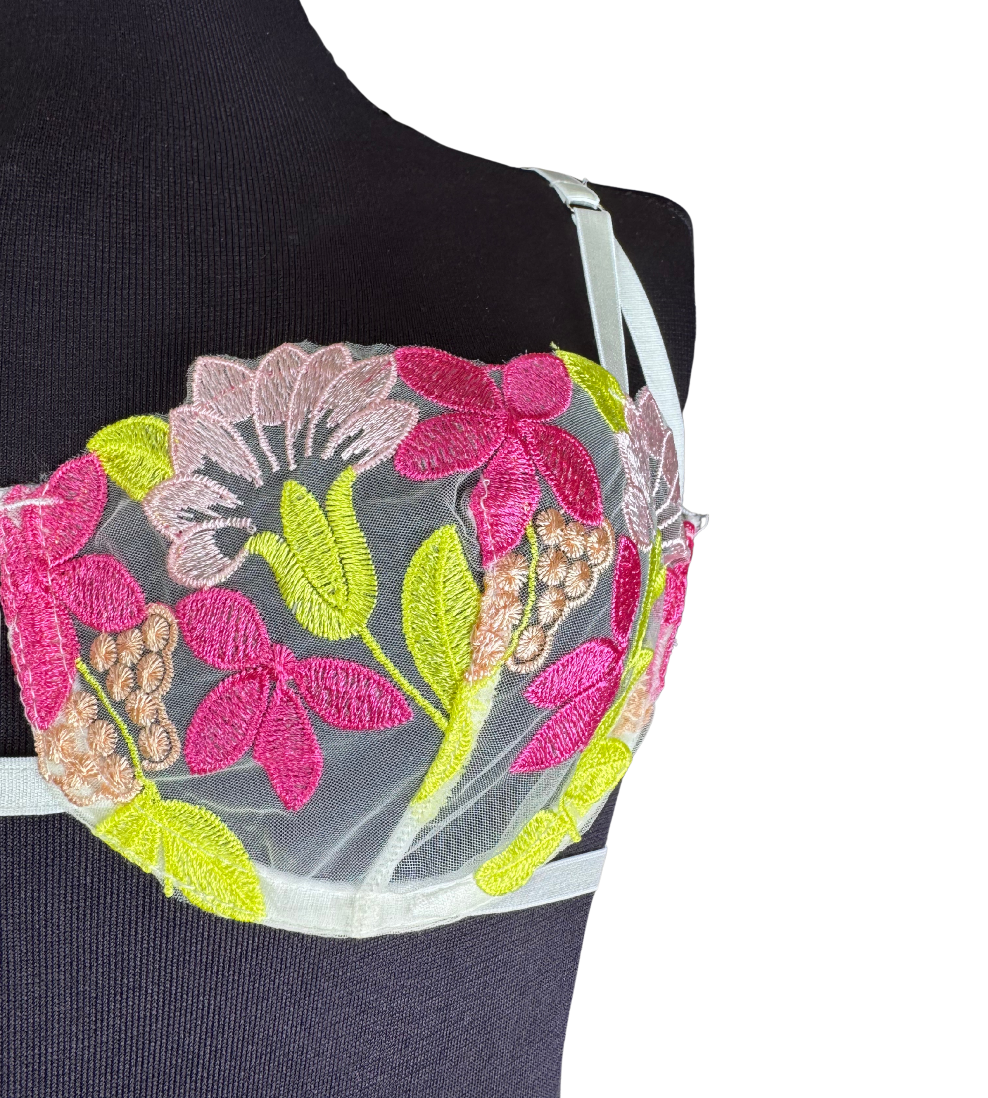 Floral Embroidered Lingerie Set