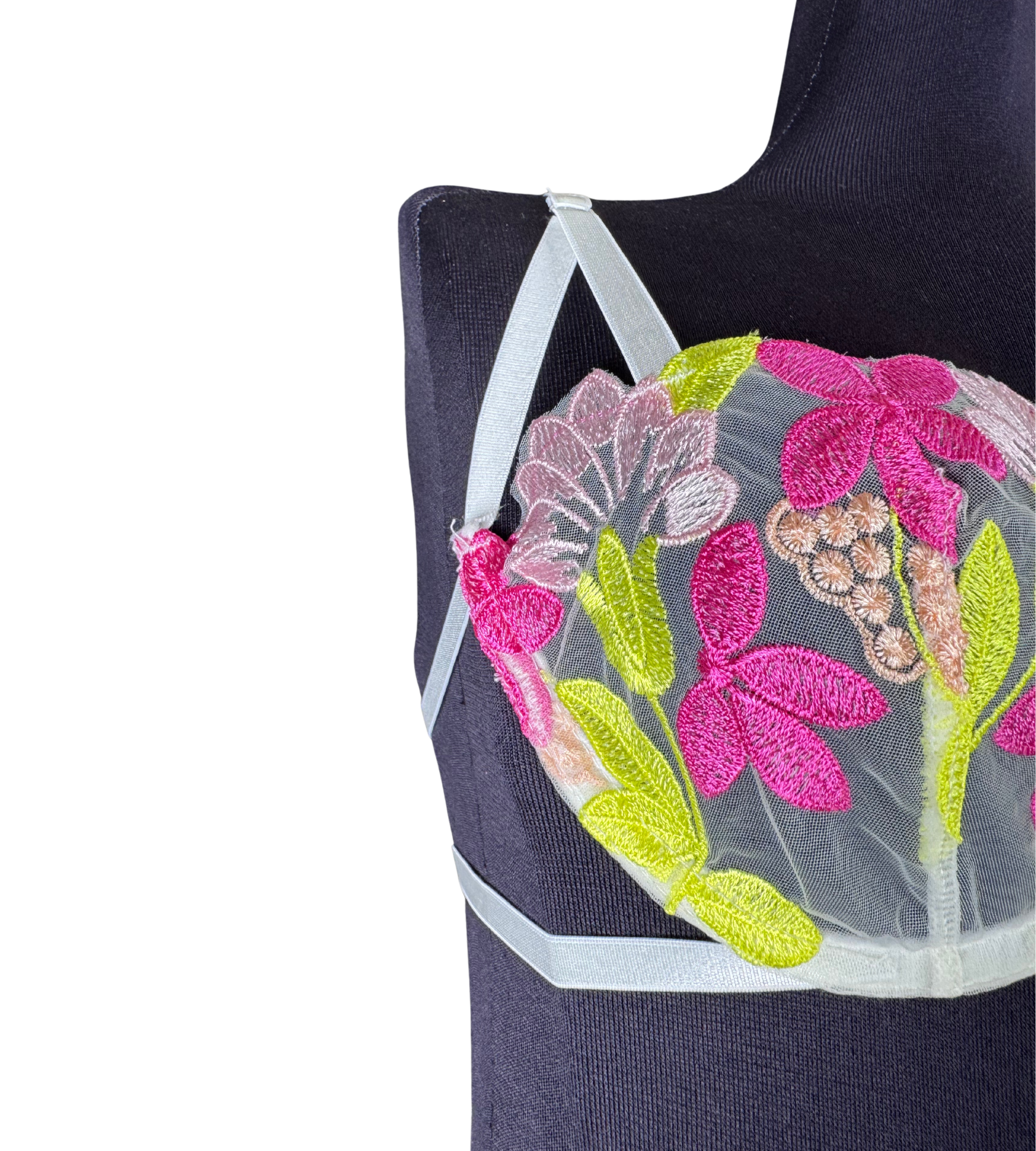 Floral Embroidered Lingerie Set