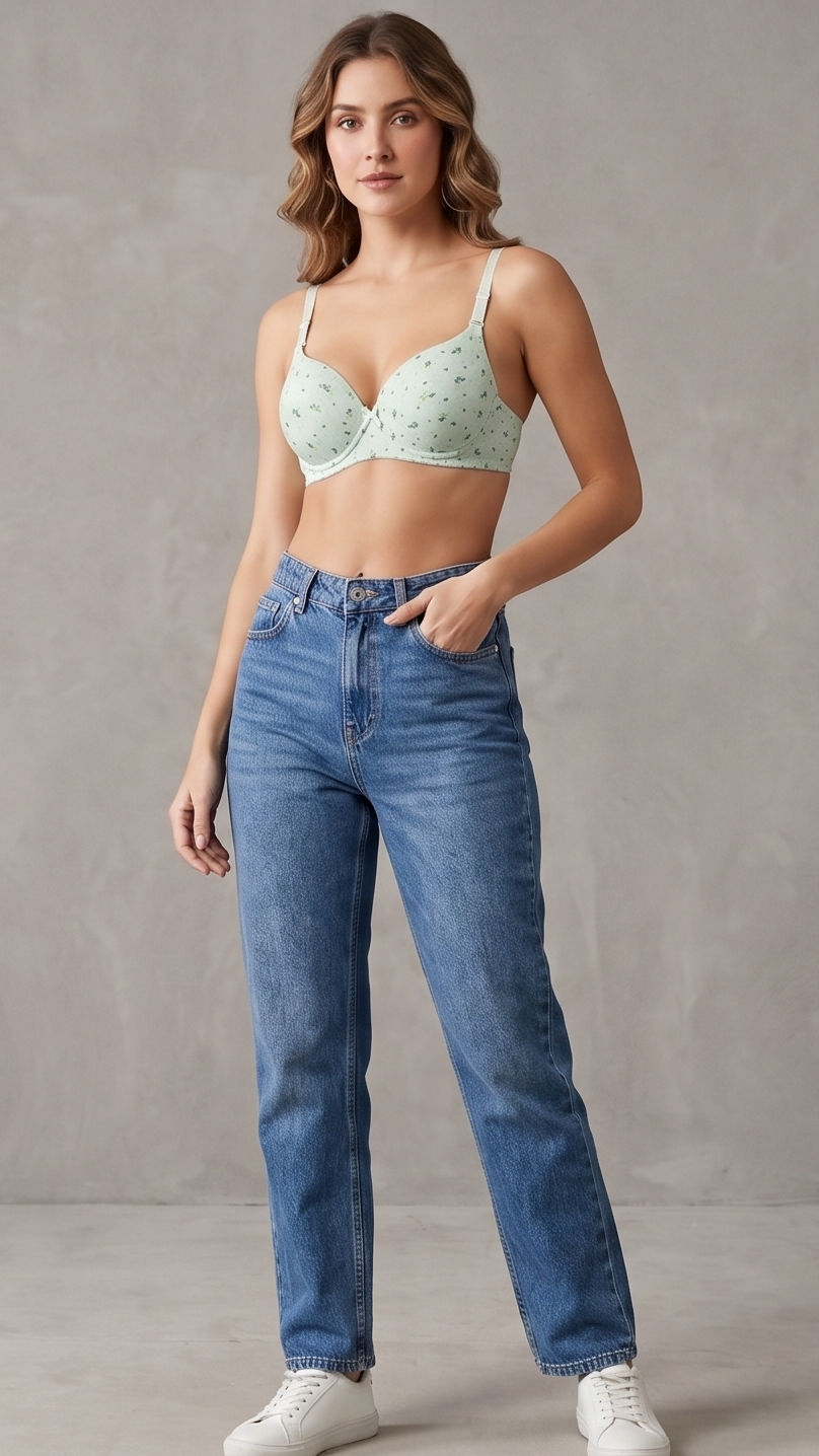 Floral Print Padded Bra