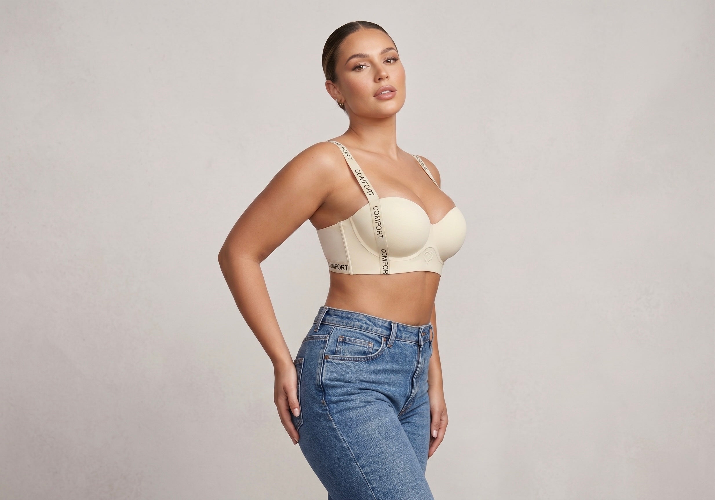 Cream White Comfort Strap Padded Bra